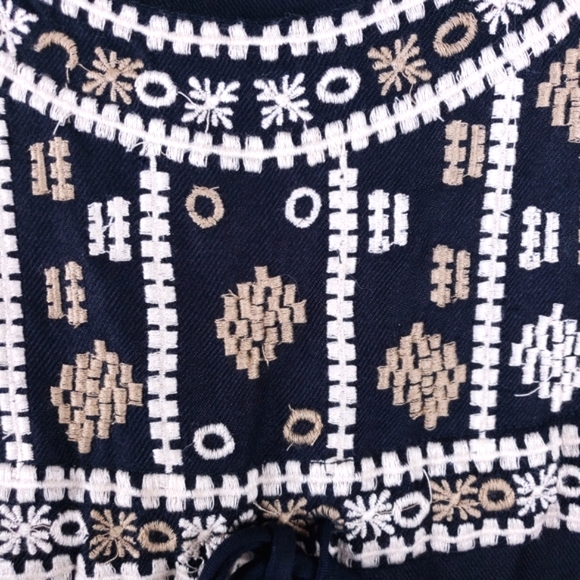 ANGIE Boho Embroidered Tassel Ruffles Dress Black - Picture 8 of 8